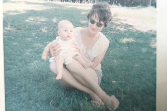Jordan  as a baby with her mother.