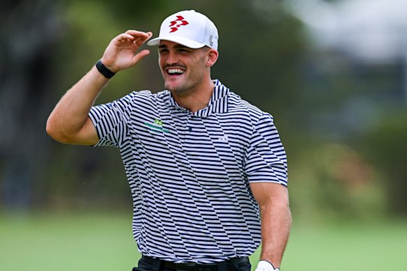 Nathan Cleary, who plays off 14, played in Wednesday’s LIV Adelaide Pro-Am at The Grange.