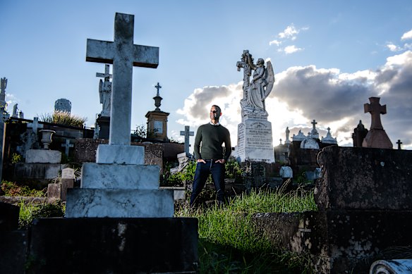 Alex Greenwich at Waverley Cemetery.