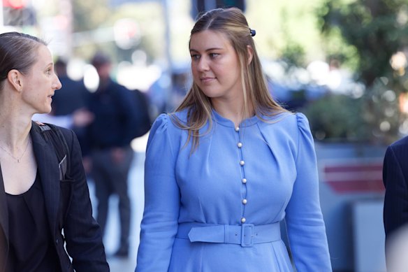 Brittany Higgins outside the Perth Supreme Court in 2024.