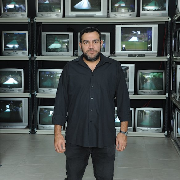 Sabsabi’s work often features video, including in this 2010 piece, 99. 