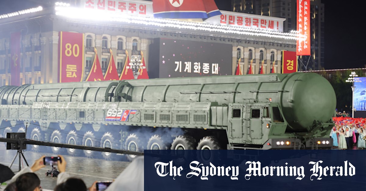 North Korea flaunts new missiles ​as top Chinese and Russian officials look on