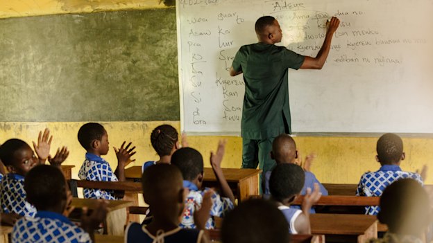 Jerry Amoh, who survived child trafficking, is now a teacher and advocate for others in a similar situation.