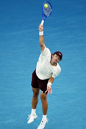 Alex de Minaur’s serve comes under intense scrutiny.