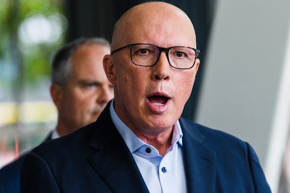 Opposition Leader Peter Dutton committed to the target during a press conference on Wednesday.