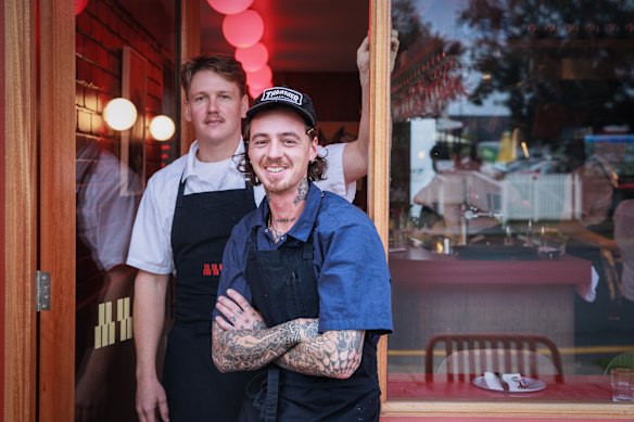 Mule restaurant owners Will and Rory at their new venue in Torquay.