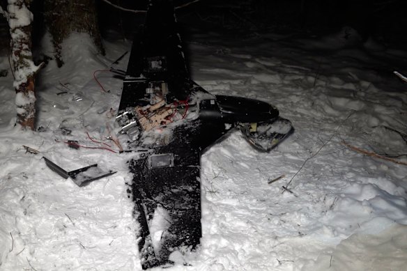 Russia claimed the downed drone was Ukrainian Chaklun-V model carrying a 6kg explosive device, which had not detonated. Reuters could not confirm the location or the date of the footage.