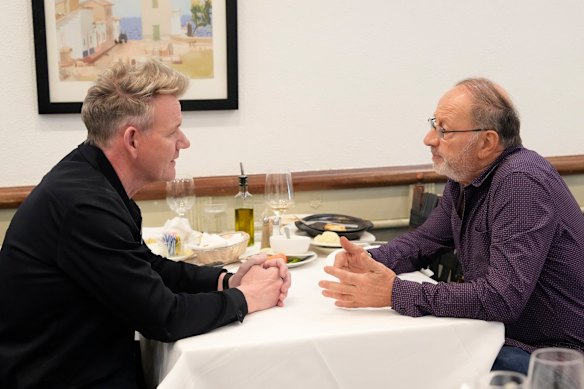 Gordon Ramsay with the restaurant owner in the series premiere of Gordon Ramsay’s Secret Service.
