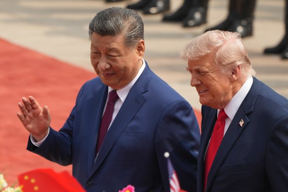 Chinese President Xi Jinping, left, won the trust of more Australians than Trump.