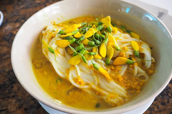 Khmer rice noodle dish, num banh chok.