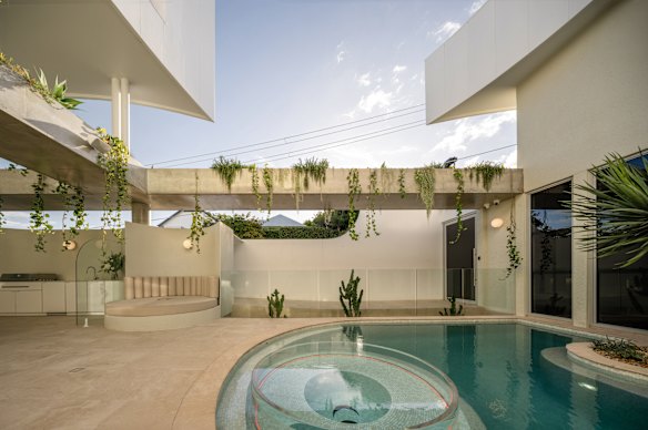 Jeff and Tanya Wasley’s $12.5 million mansion in Hamilton in Brisbane’s eastern suburbs.
