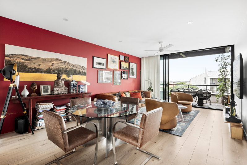 The penthouse in the Prominence building at Zetland goes to auction on February 27.