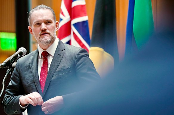 &ldquo;The policy hasn&rsquo;t changed&rsquo;: US Trade Representative Jamieson Greer speaks during the Australian Super Summit in Washington.