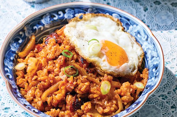 Kimchi fried rice always comes to the rescue.
