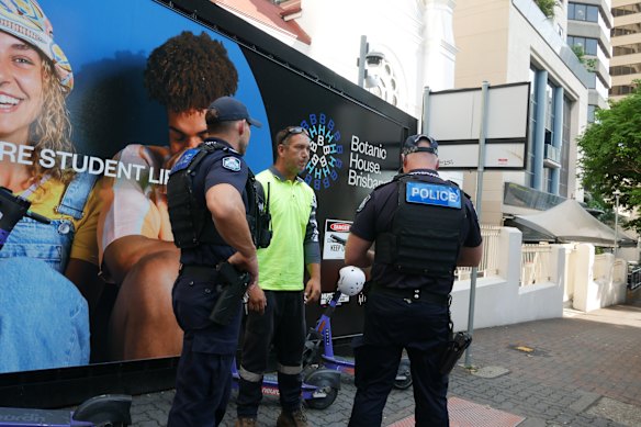 Police arrived at about 7.30 and asked the man to leave after taking his details. 