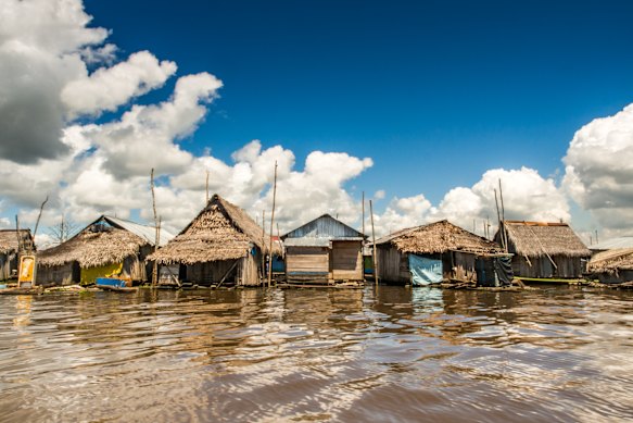 The Peruvian settlement of Belen is known for its floating houses scattered along the epic waters of the Amazon.