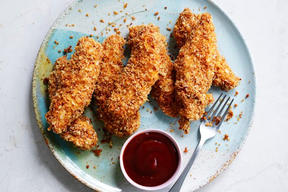 Adam Liaw's chicken tenders with nugget sauce.