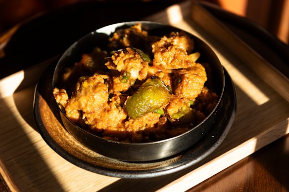  Dry chilli chicken.