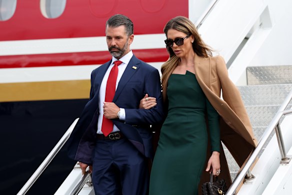 Donald Trump Jr and his wife Bettina travelled with the president to Ireland on the weekend.