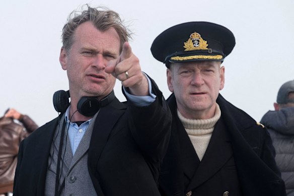 Christopher Nolan with Kenneth Branagh, who calls his directing “wizardly”, for 2017’s Dunkirk.