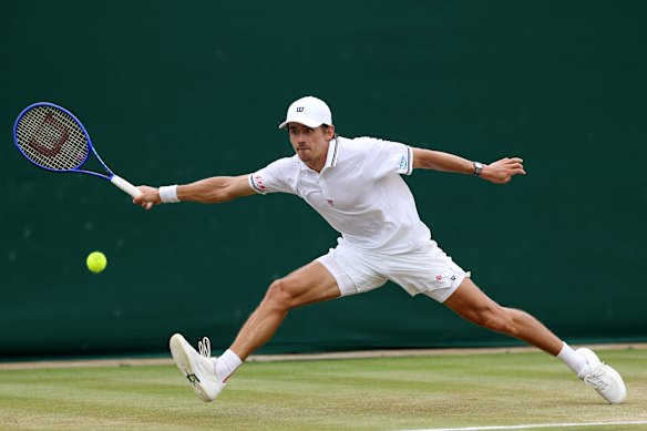 De Minaur scampered for every ball as he advanced to the fourth round.
