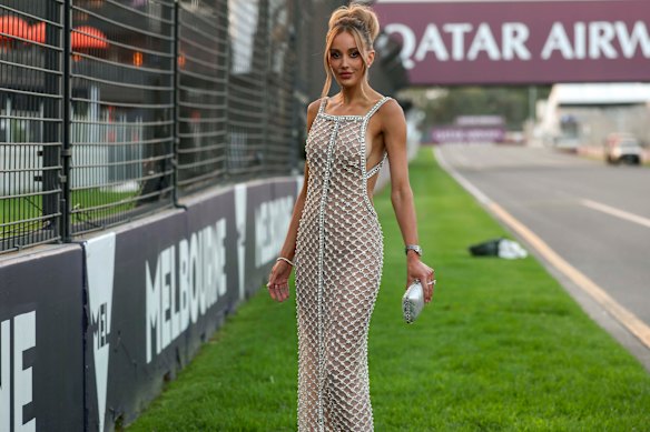 Rebecca Judd attends 2026 Glamour on the Grid at Albert Park.