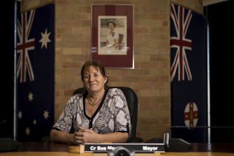 Singleton mayor Sue Moore at the town's Civic Centre. The mayor is looking to a time when her town is much less dependent on coal.