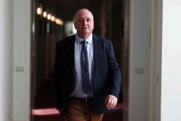 Member for New England Barnaby Joyce at Parliament House in Canberra.