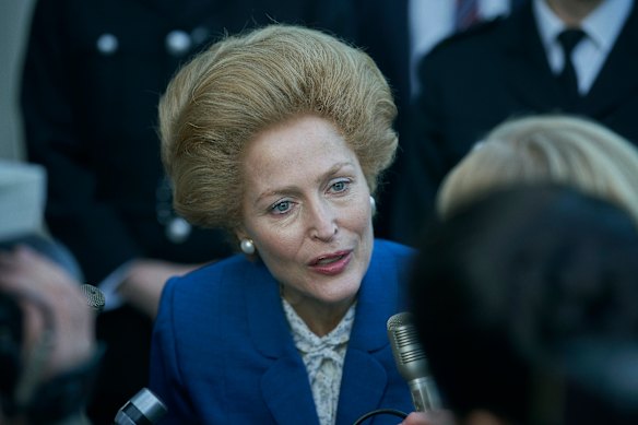 Gillian Anderson as Margaret Thatcher in The Crown.