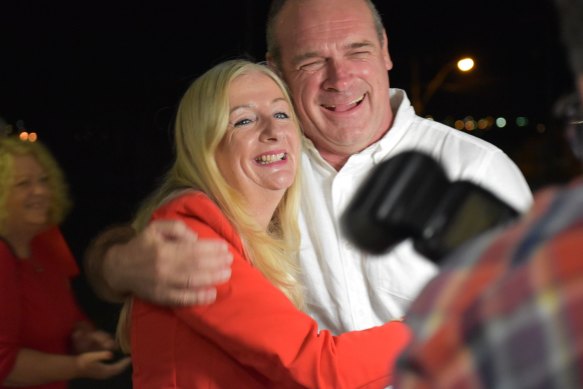 Labor’s Tracey Roberts after she won the seat of Pearce.