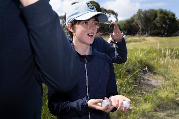 Jensen O’Brien, 13, was given two of McIlroy’s golf balls.
