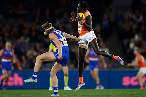 Giants defender Leek Aleer is on the Saints’ radar. 