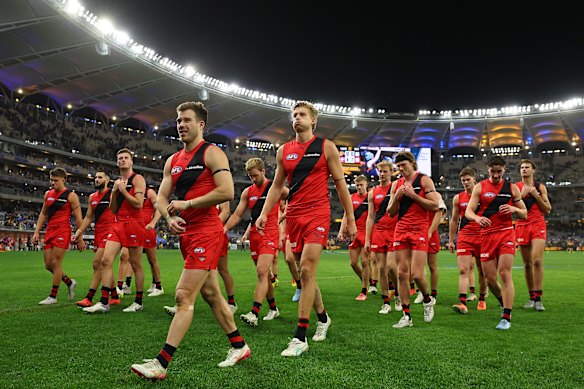 Essendon’s hopes of a win were dashed when they conceded eight unanswered goals either side of half time. 