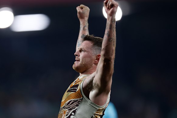 Blake Hardwick was superb up forward for Sam Mitchell’s men.