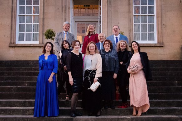 The writer (back right) among the dinner guests.