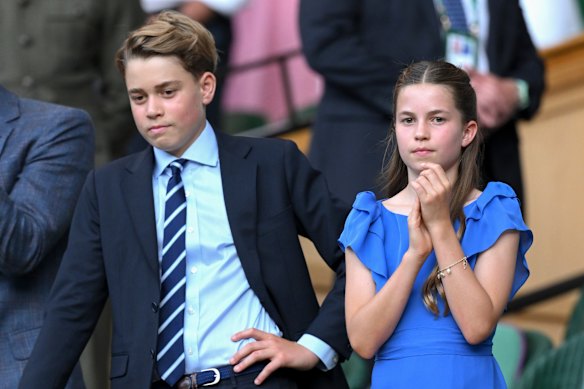 Prince George and Princess Charlotte at Wimbledon in July.