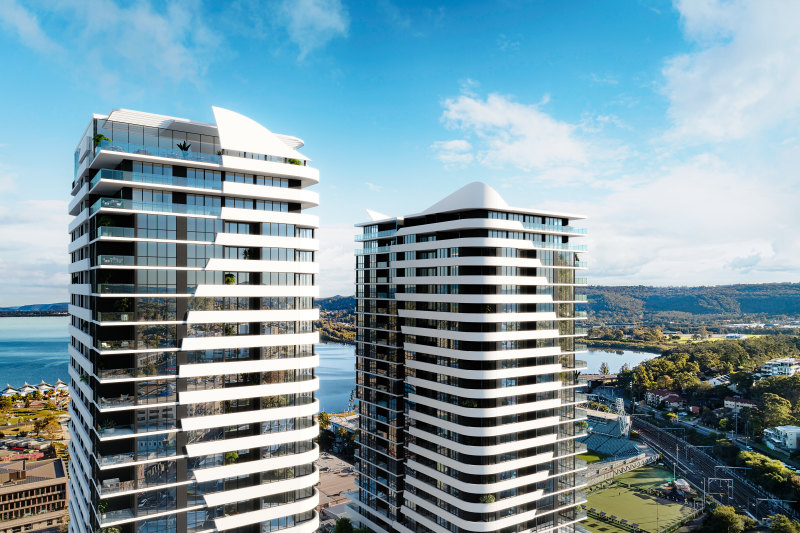 Renders of the project by Sydney developer ALAND and IHG Hotels & Resorts to open a voco hotel at its landmark mixed-use development in Gosford, Archibald by ALAND.