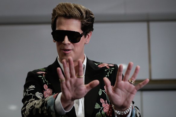 Milo Yiannopoulos at Canberra’s Parliament House in 2017.