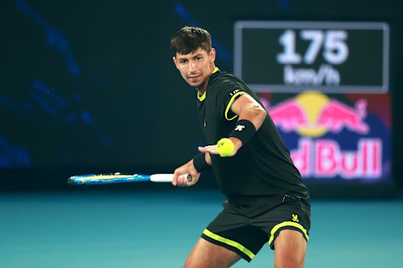 Alexei Popyrin playing at the event.
