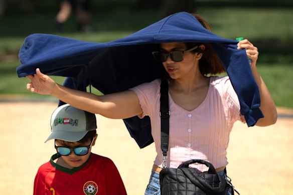 Visitors at the State Fair sought shade or shelter during blistering heat in Washington on Tuesday, with worse to come.