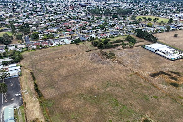 The English Street, Morwell, lot where dozens of social homes are planned in lieu of the Commonwealth Games.