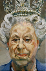 Lucian Freud’s representation    of Britain’s Queen Elizabeth II. 