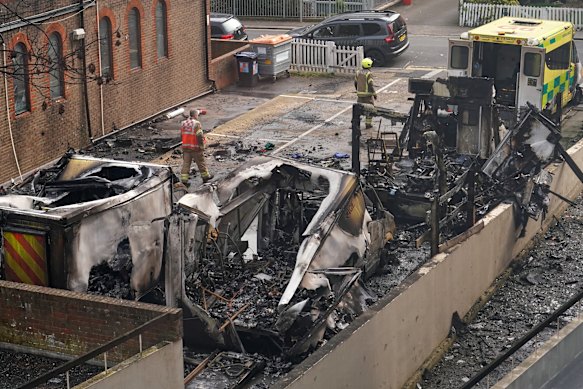 Three Jewish charity ambulances were destroyed in the attack. 