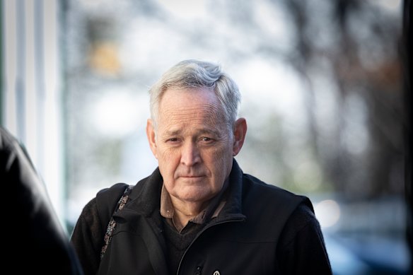 Sole surviving guest of the beef Wellington lunch Ian Wilkinson arrives at court on June 30. 