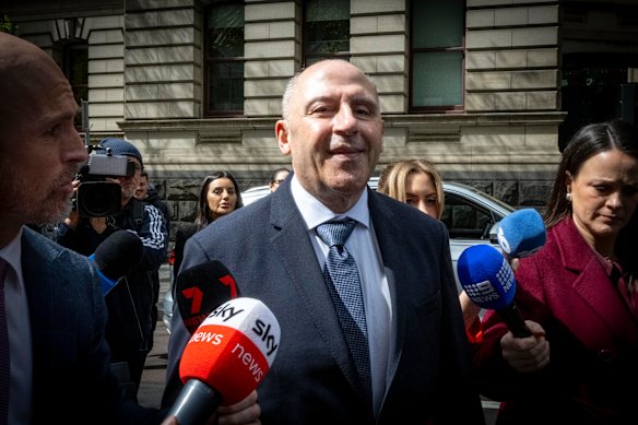 Tony Mokbel leaves court on Friday.