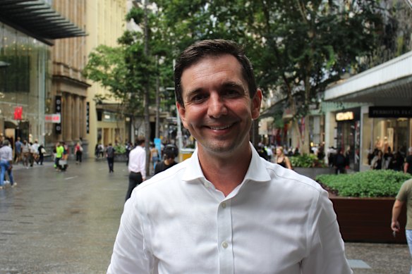 Trevor Evans, campaigning for the seat of Brisbane in 2025.