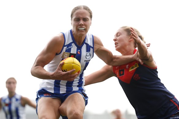 Jasmine Garner during the preliminary final against Melbourne. 