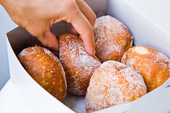 Malasadas, Portuguese doughnuts from Leonards.