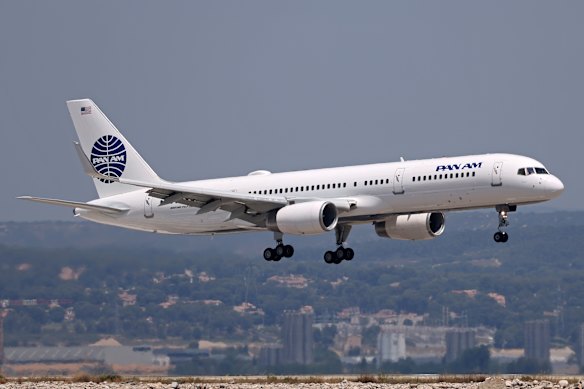 Pan Am’s 757-200 landing in Marseilles, France. The plane has been leased from Icelandair.