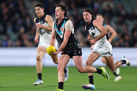 Zak Butters in action against the Blues.